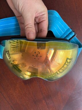 JULBO Mirrored Gold Lens VR/Goggle Cover with Blue Elastic Strap